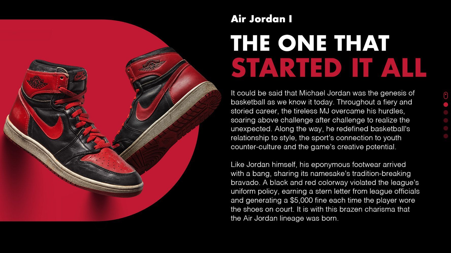 Nike Air Jordan 1 Landing Page Design 